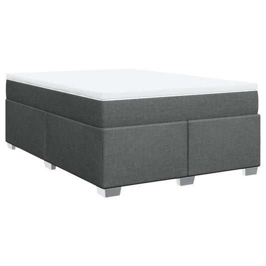 vidaXL Κρεβάτι Boxspring με Στρώμα Σκούρο Γκρι 160x200 εκ Υφασμάτινο