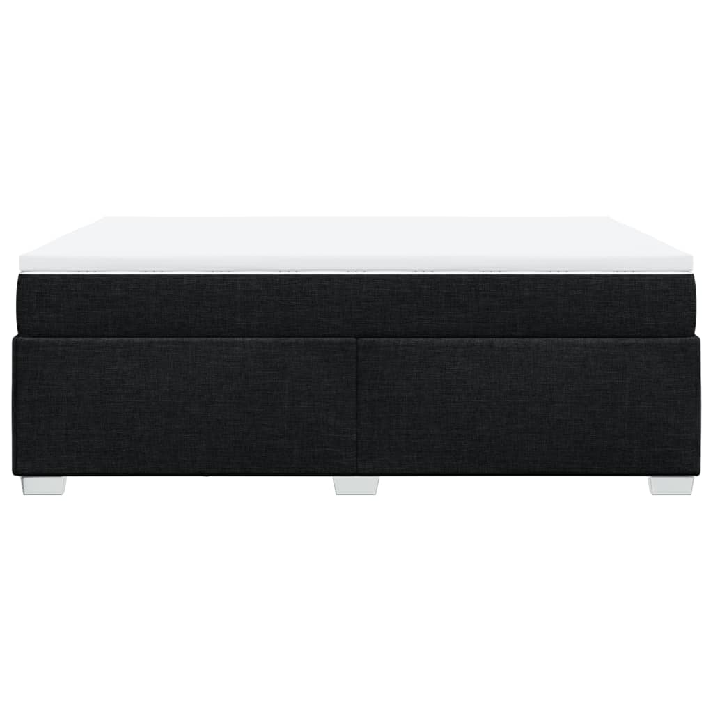 vidaXL Κρεβάτι Boxspring με Στρώμα Μαύρο 160x200 εκ. Υφασμάτινο