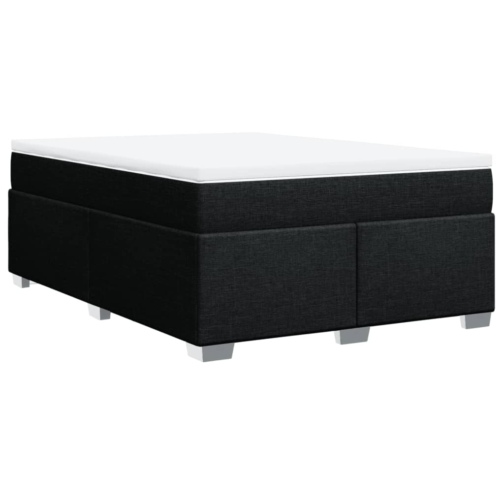 vidaXL Κρεβάτι Boxspring με Στρώμα Μαύρο 160x200 εκ. Υφασμάτινο