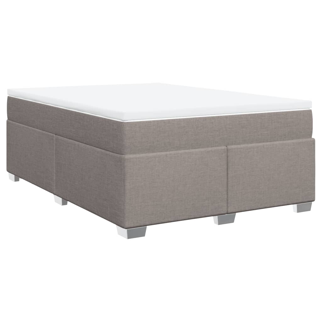 vidaXL Κρεβάτι Boxspring με Στρώμα Taupe 160x200 εκ. Υφασμάτινο