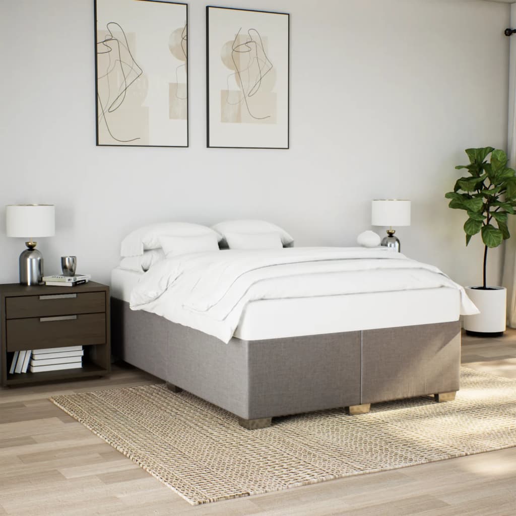vidaXL Κρεβάτι Boxspring με Στρώμα Taupe 160x200 εκ. Υφασμάτινο