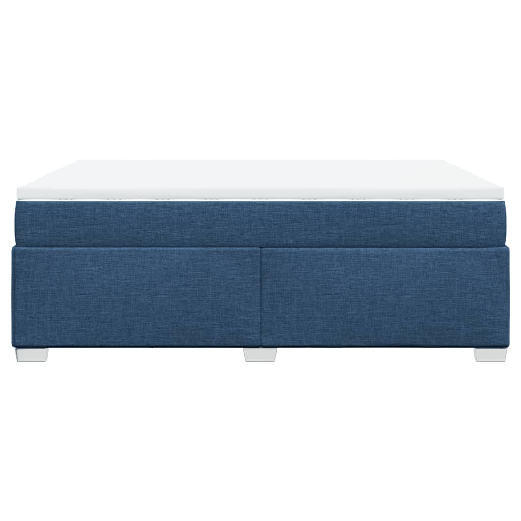 vidaXL Κρεβάτι Boxspring με Στρώμα Μπλε 160x200 εκ. Υφασμάτινο