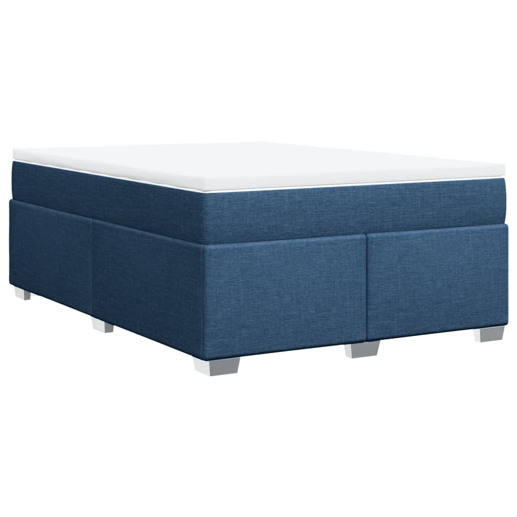 vidaXL Κρεβάτι Boxspring με Στρώμα Μπλε 160x200 εκ. Υφασμάτινο