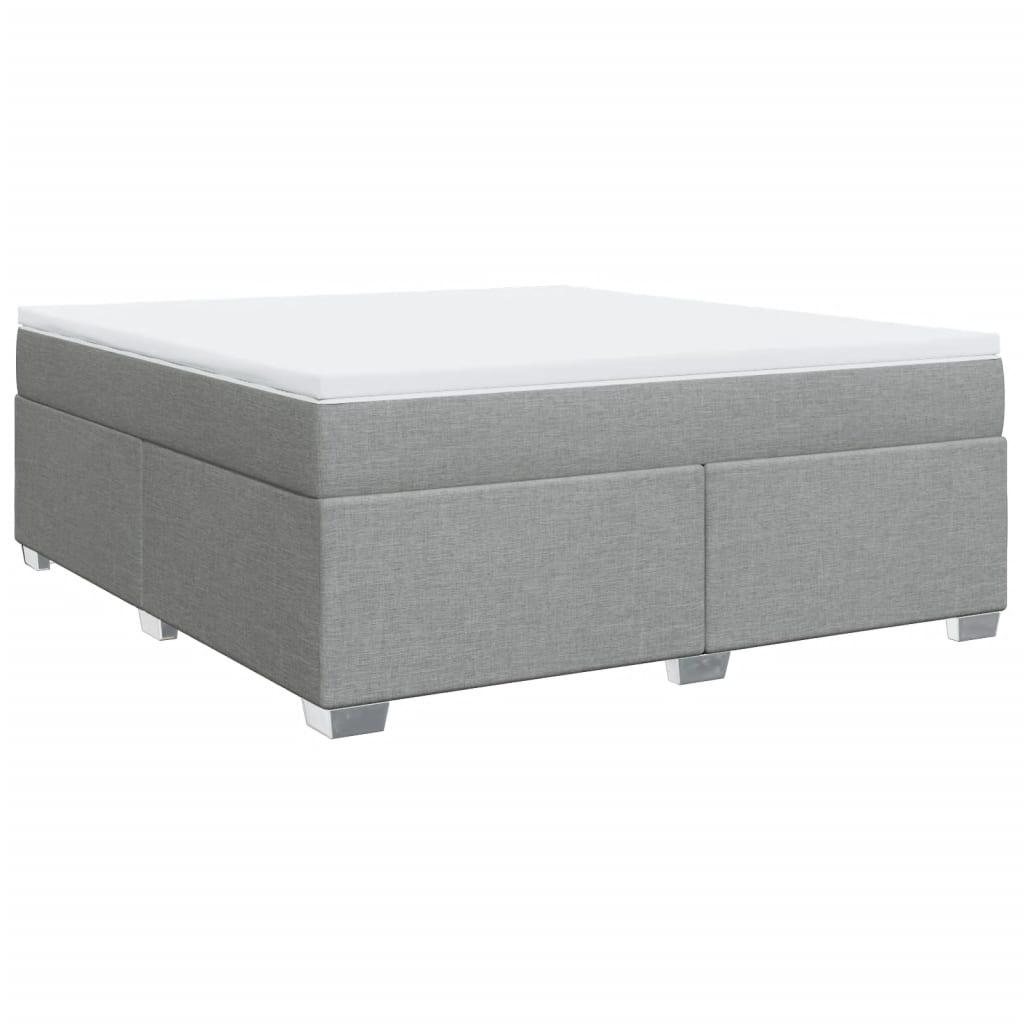 vidaXL Κρεβάτι Boxspring με Στρώμα Ανοιχτό Γκρι 180x200 εκ. Υφασμάτινο