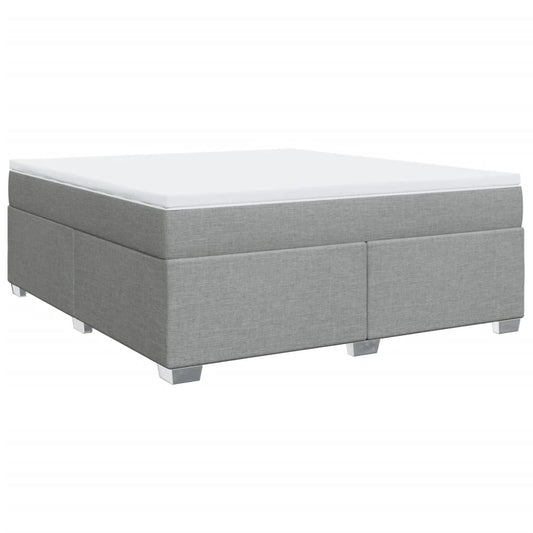 vidaXL Κρεβάτι Boxspring με Στρώμα Ανοιχτό Γκρι 180x200 εκ. Υφασμάτινο