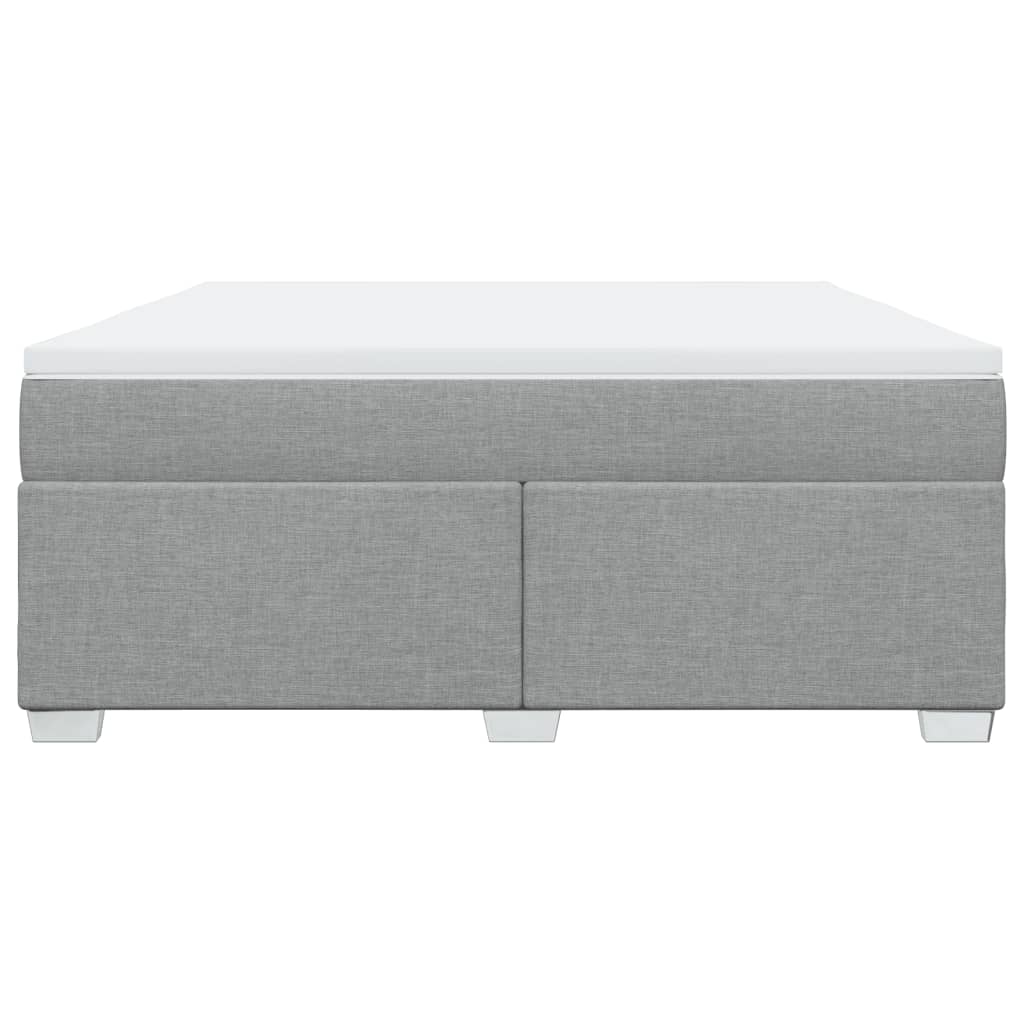 vidaXL Κρεβάτι Boxspring με Στρώμα Ανοιχτό Γκρι 180x200 εκ. Υφασμάτινο