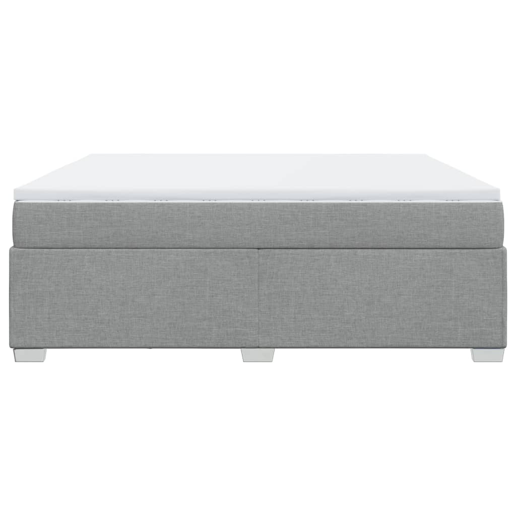 vidaXL Κρεβάτι Boxspring με Στρώμα Ανοιχτό Γκρι 180x200 εκ. Υφασμάτινο