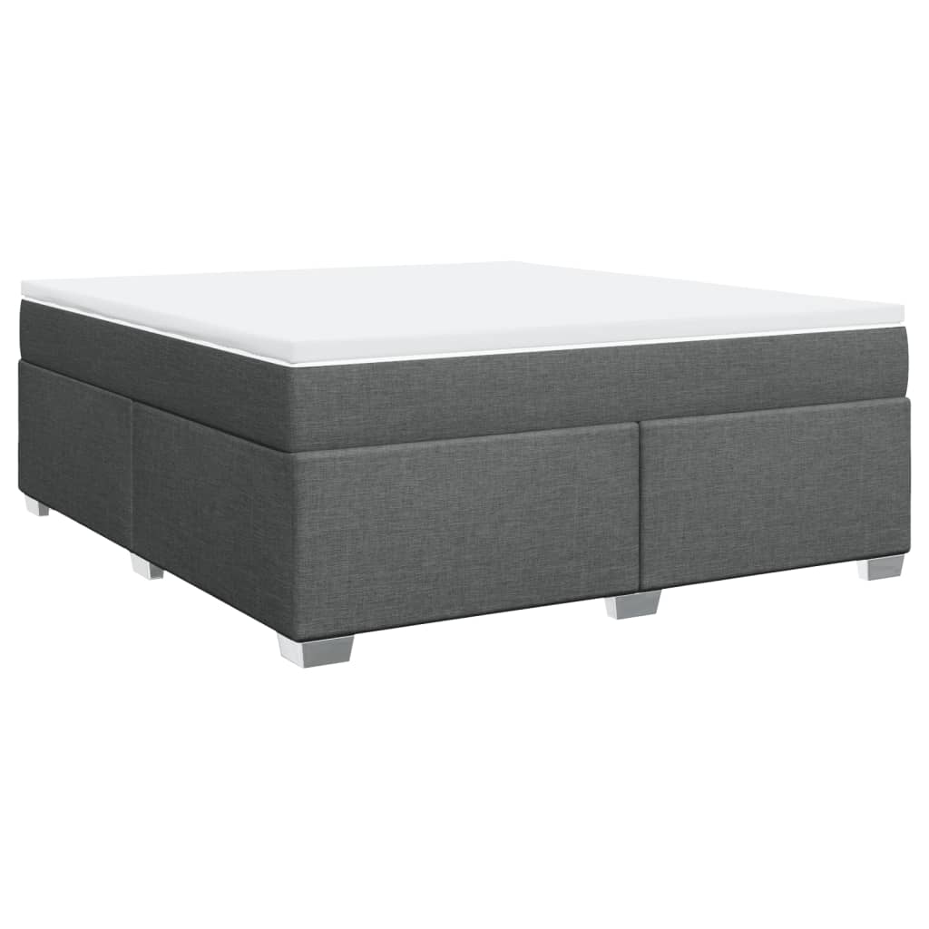 vidaXL Κρεβάτι Boxspring με Στρώμα Σκούρο Γκρι 180x200 εκ Υφασμάτιν