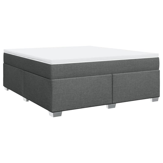 vidaXL Κρεβάτι Boxspring με Στρώμα Σκούρο Γκρι 180x200 εκ Υφασμάτιν