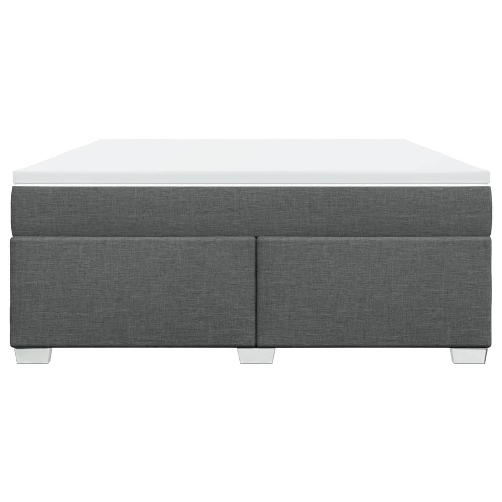 vidaXL Κρεβάτι Boxspring με Στρώμα Σκούρο Γκρι 180x200 εκ Υφασμάτιν