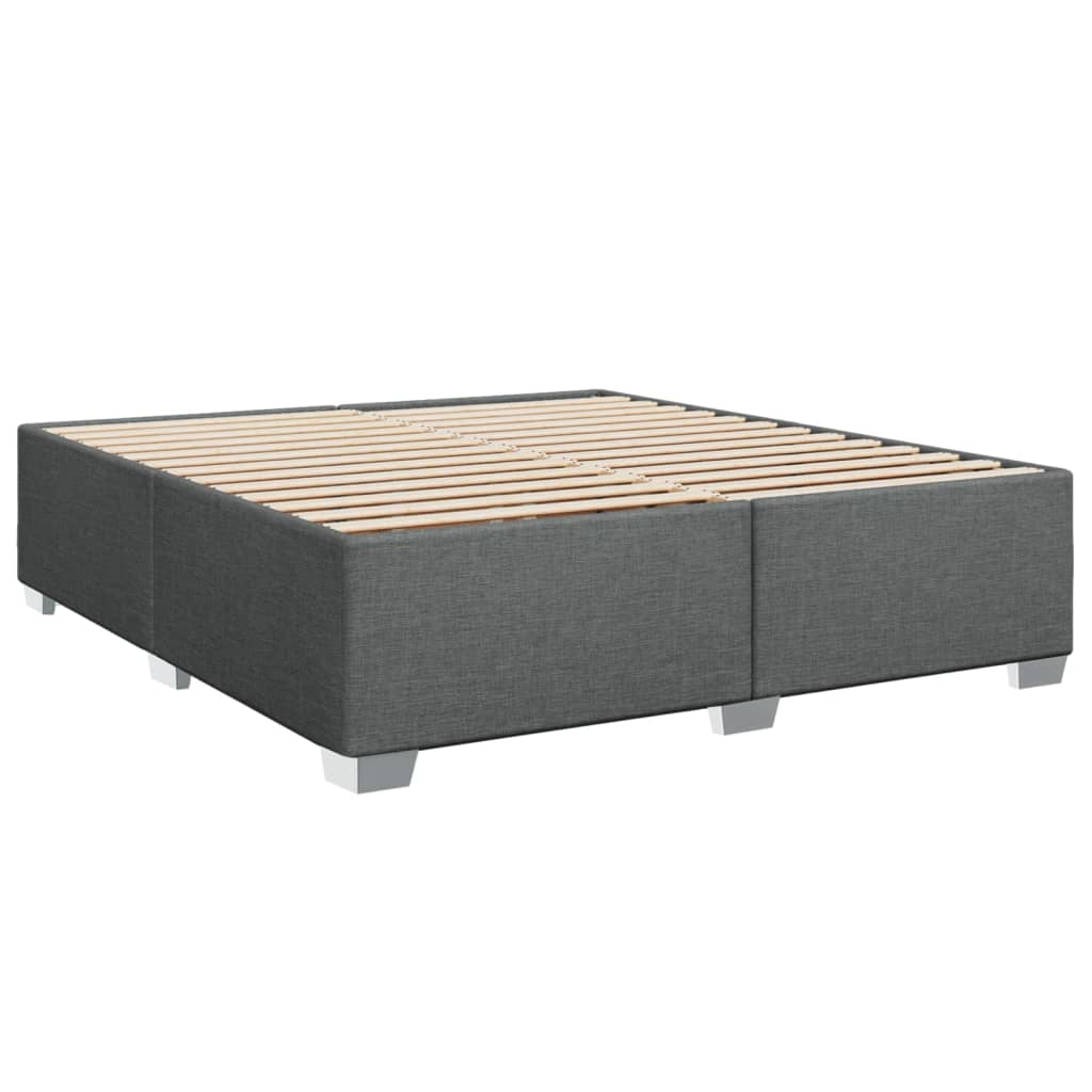 vidaXL Κρεβάτι Boxspring με Στρώμα Σκούρο Γκρι 180x200 εκ Υφασμάτιν