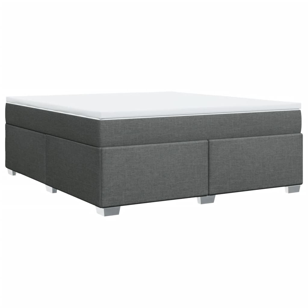 vidaXL Κρεβάτι Boxspring με Στρώμα Σκούρο Γκρι 180x200 εκ Υφασμάτιν