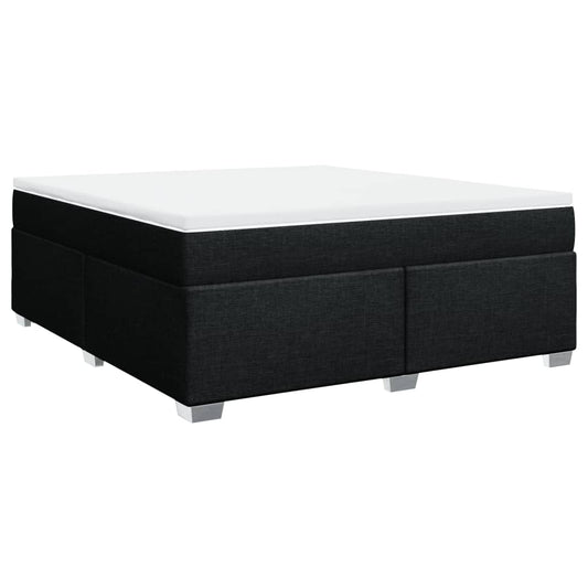 vidaXL Κρεβάτι Boxspring με Στρώμα Μαύρο 180x200 εκ. Υφασμάτινο