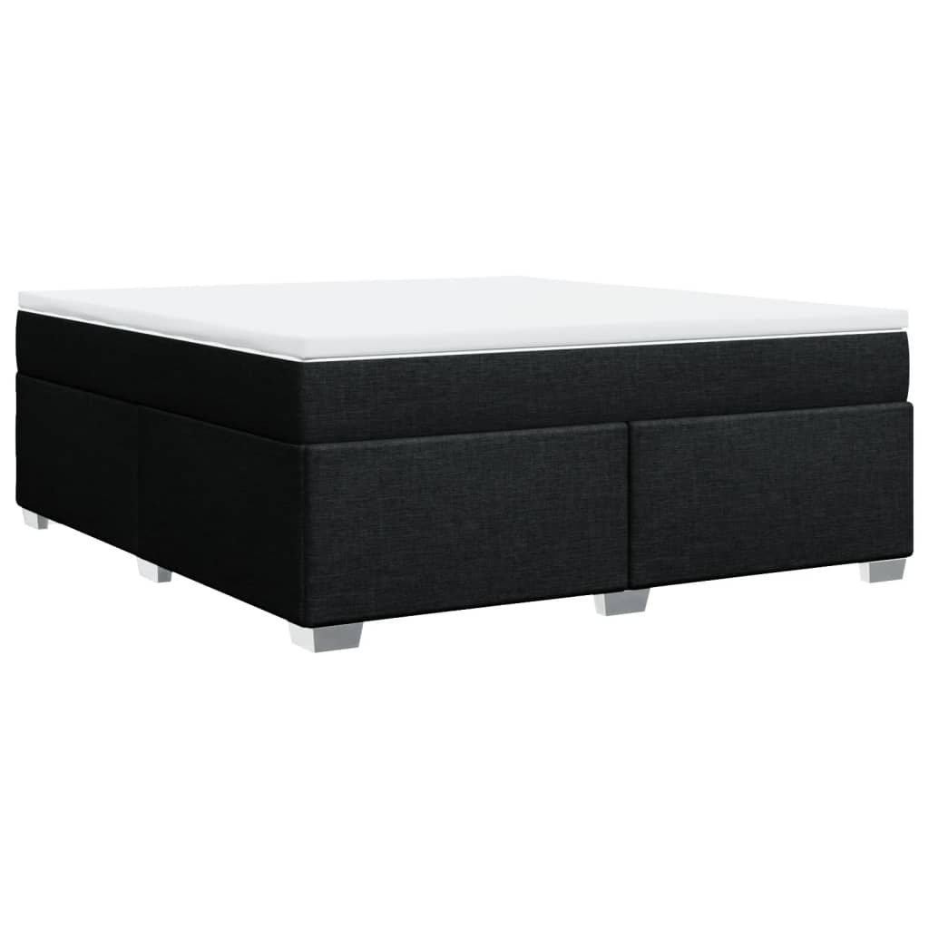 vidaXL Κρεβάτι Boxspring με Στρώμα Μαύρο 180x200 εκ. Υφασμάτινο