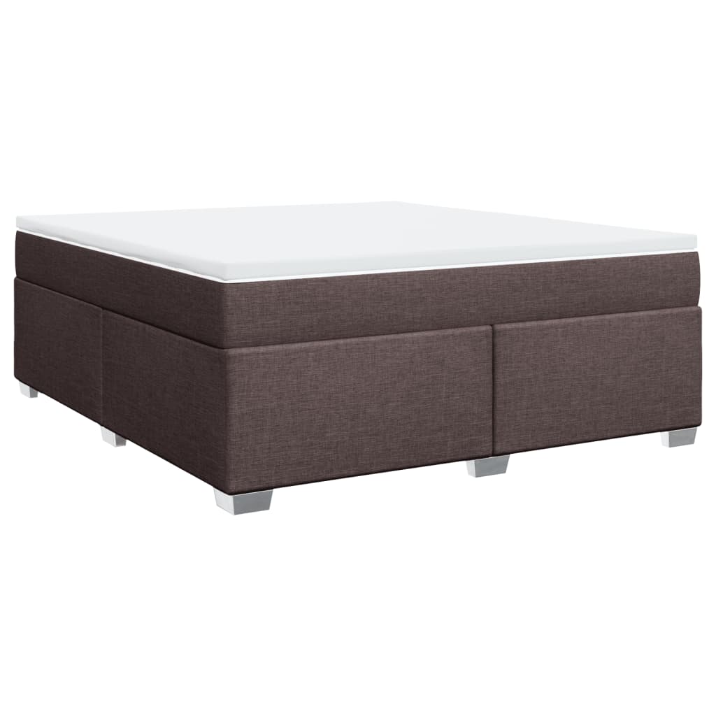 vidaXL Κρεβάτι Boxspring με Στρώμα Σκούρο Καφέ 180x200 εκ Υφασμάτινο