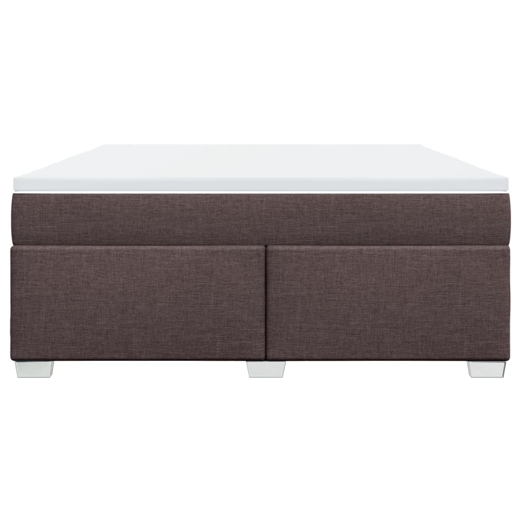 vidaXL Κρεβάτι Boxspring με Στρώμα Σκούρο Καφέ 180x200 εκ Υφασμάτινο
