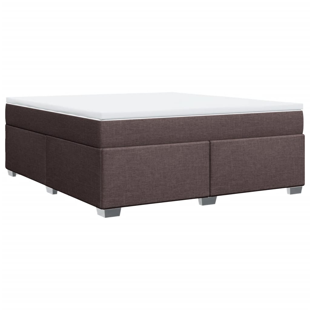 vidaXL Κρεβάτι Boxspring με Στρώμα Σκούρο Καφέ 180x200 εκ Υφασμάτινο