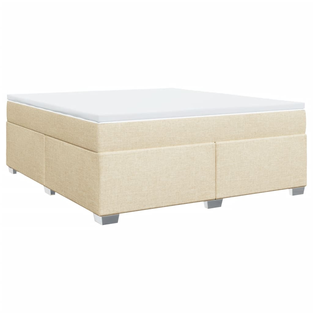 vidaXL Κρεβάτι Boxspring με Στρώμα Κρεμ 180x200 εκ. Υφασμάτινο