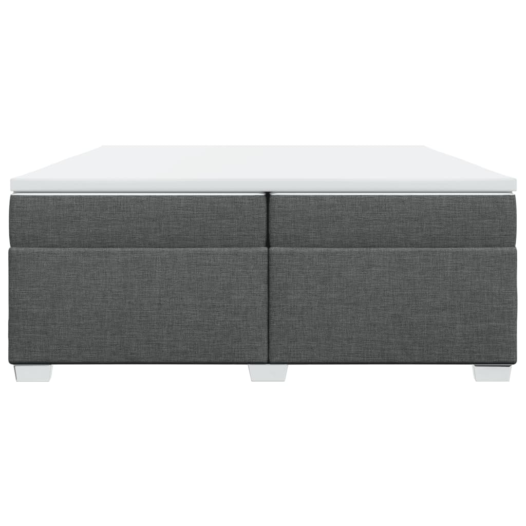 vidaXL Κρεβάτι Boxspring με Στρώμα Σκούρο Γκρι 200x200 εκ. Υφασμάτινο