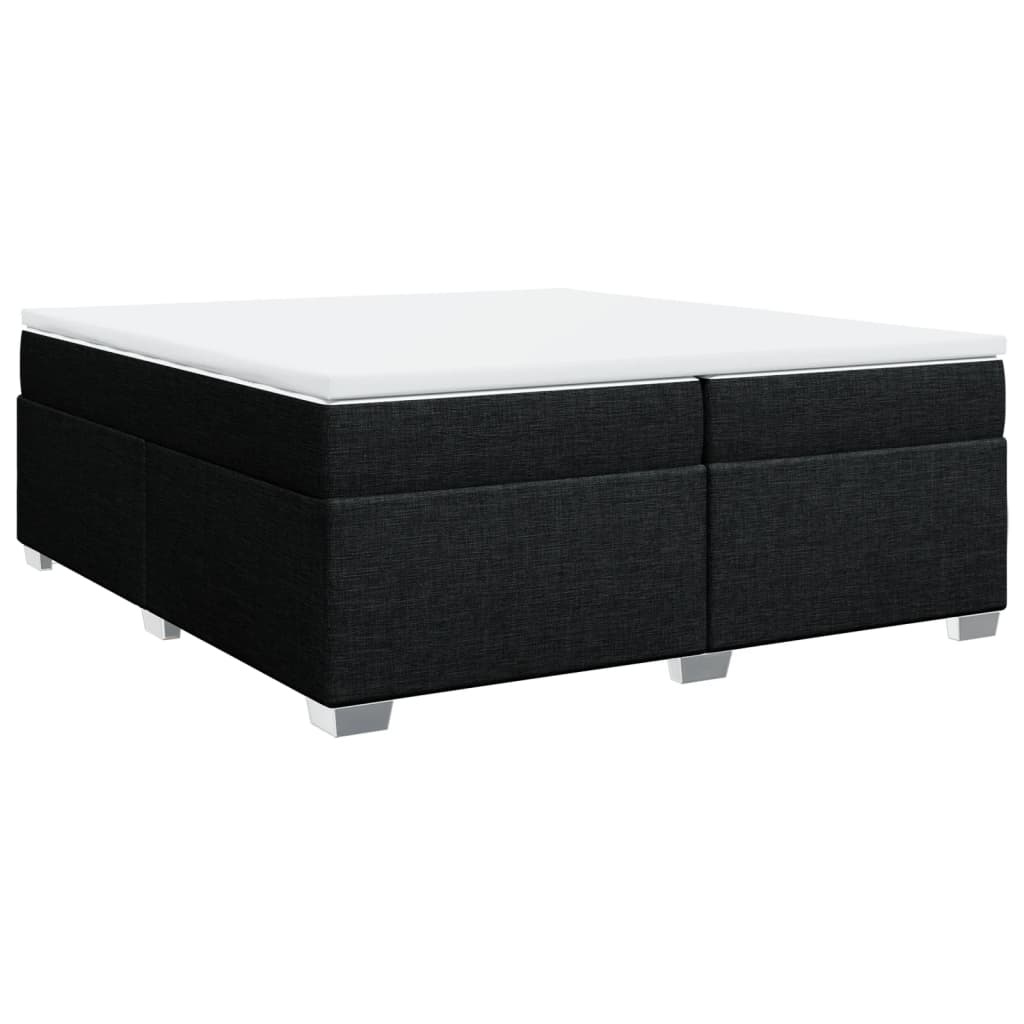 vidaXL Κρεβάτι Boxspring με Στρώμα Μαύρο 200x200 εκ. Υφασμάτινο