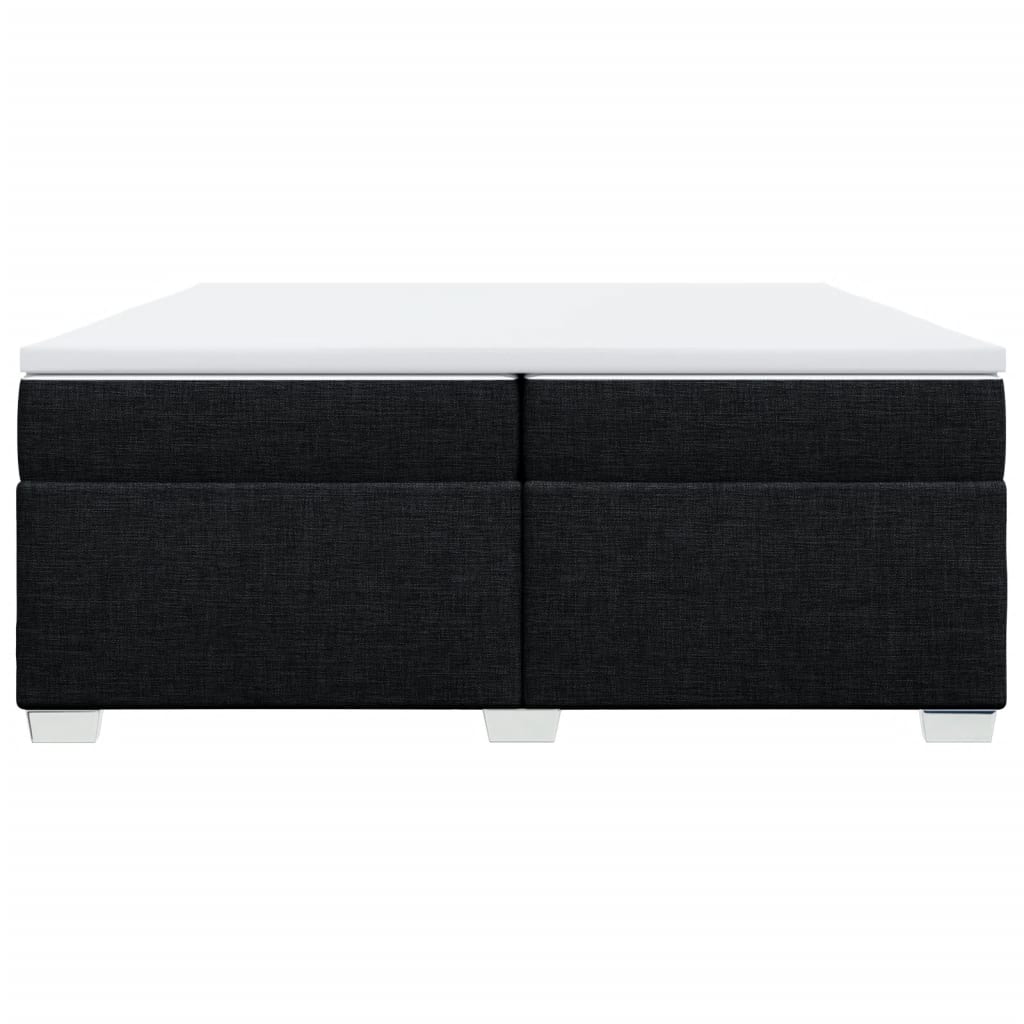 vidaXL Κρεβάτι Boxspring με Στρώμα Μαύρο 200x200 εκ. Υφασμάτινο