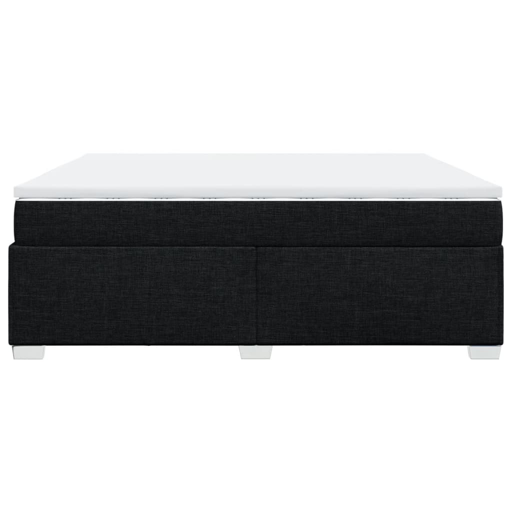 vidaXL Κρεβάτι Boxspring με Στρώμα Μαύρο 200x200 εκ. Υφασμάτινο