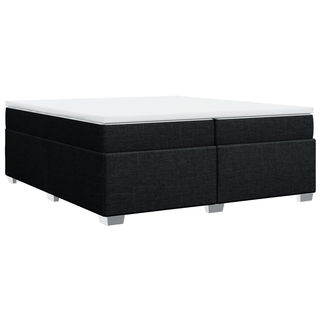 vidaXL Κρεβάτι Boxspring με Στρώμα Μαύρο 200x200 εκ. Υφασμάτινο