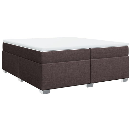 vidaXL Κρεβάτι Boxspring με Στρώμα Σκούρο Καφέ 200x200 εκ. Υφασμάτινο