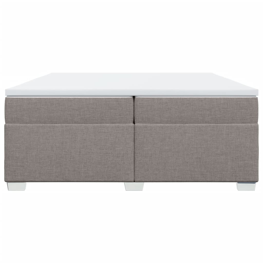 vidaXL Κρεβάτι Boxspring με Στρώμα Taupe 200x200 εκ. Υφασμάτινο