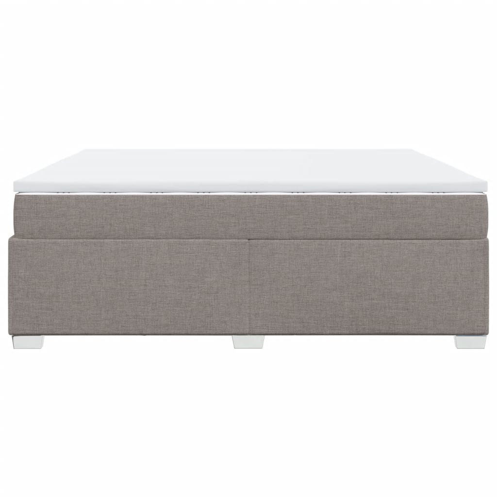 vidaXL Κρεβάτι Boxspring με Στρώμα Taupe 200x200 εκ. Υφασμάτινο