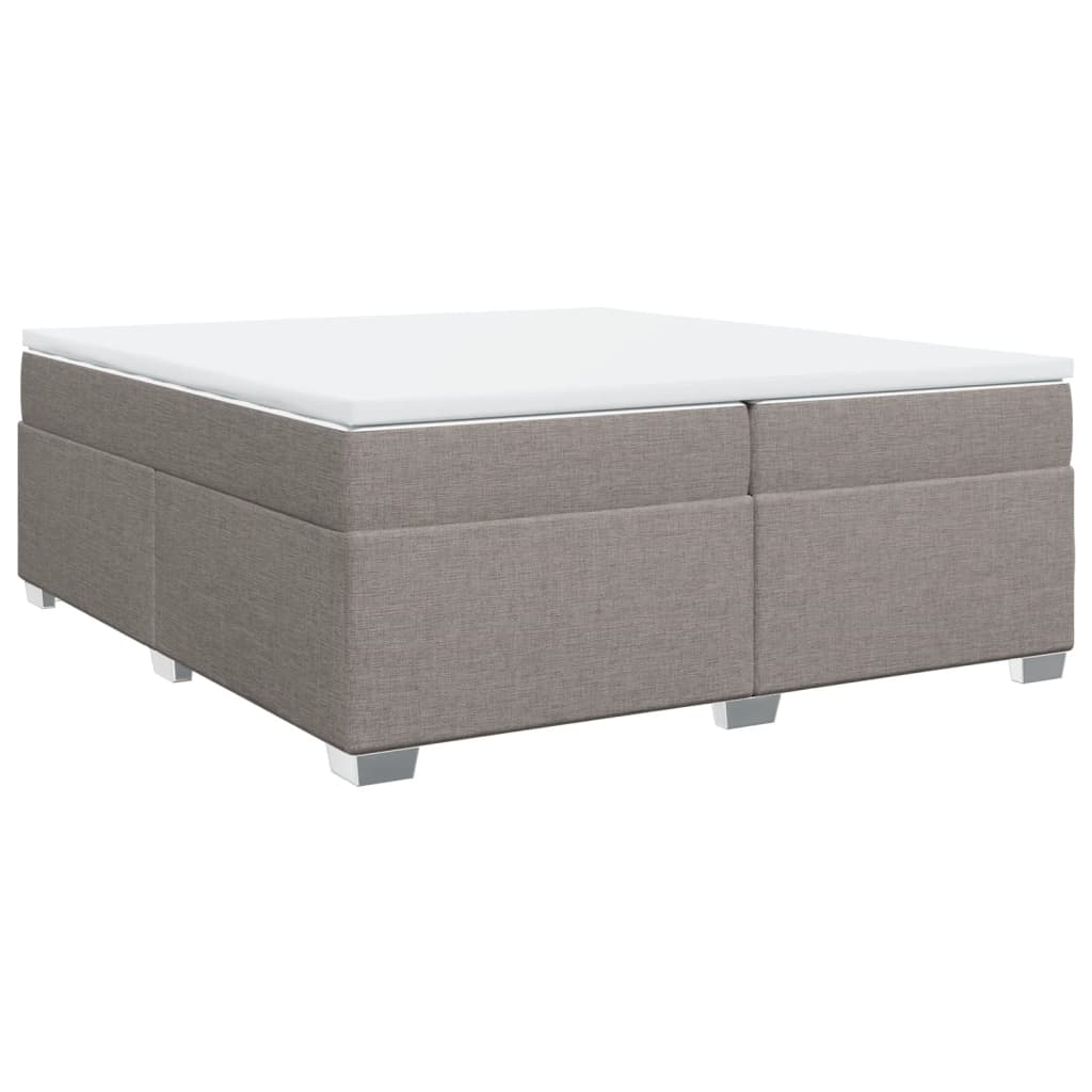 vidaXL Κρεβάτι Boxspring με Στρώμα Taupe 200x200 εκ. Υφασμάτινο