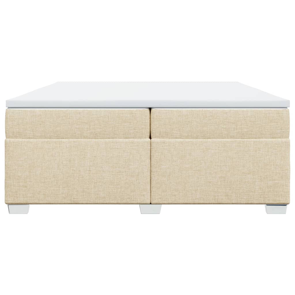 vidaXL Κρεβάτι Boxspring με Στρώμα Κρεμ 200x200 εκ. Υφασμάτινο