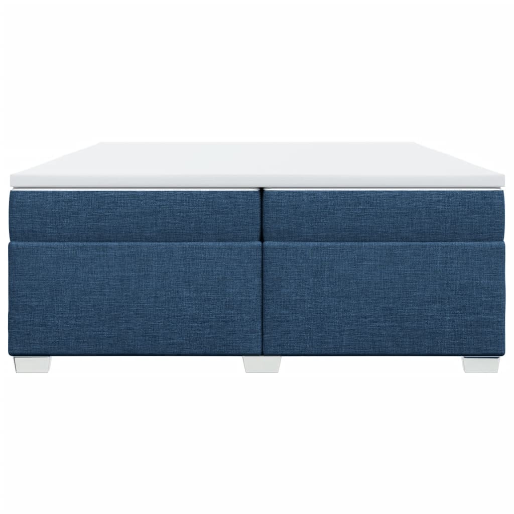 vidaXL Κρεβάτι Boxspring με Στρώμα Μπλε 200x200 εκ. Υφασμάτινο