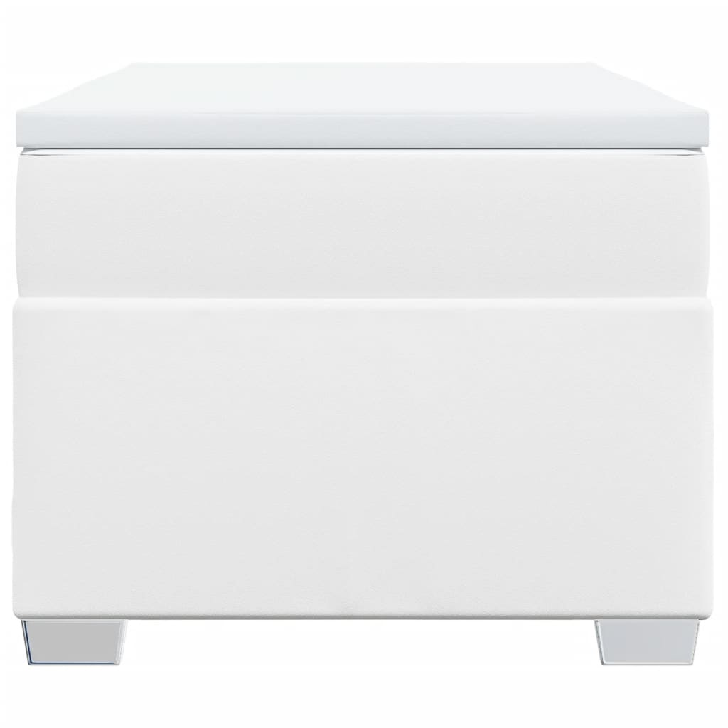 vidaXL Κρεβάτι Boxspring με Στρώμα Λευκό 80 x 200 εκ. Συνθετικό Δέρμα