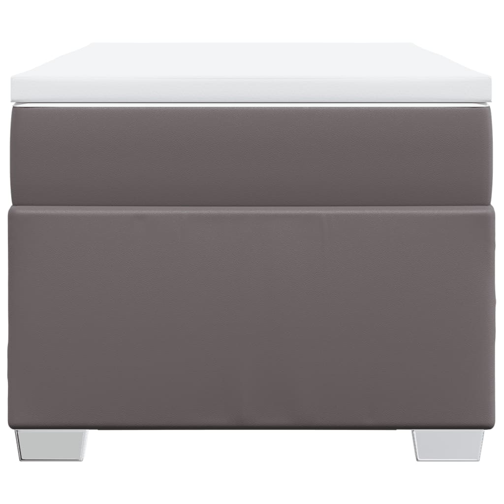 vidaXL Κρεβάτι Boxspring με Στρώμα Γκρι 80 x 200 εκ. Συνθετικό Δέρμα