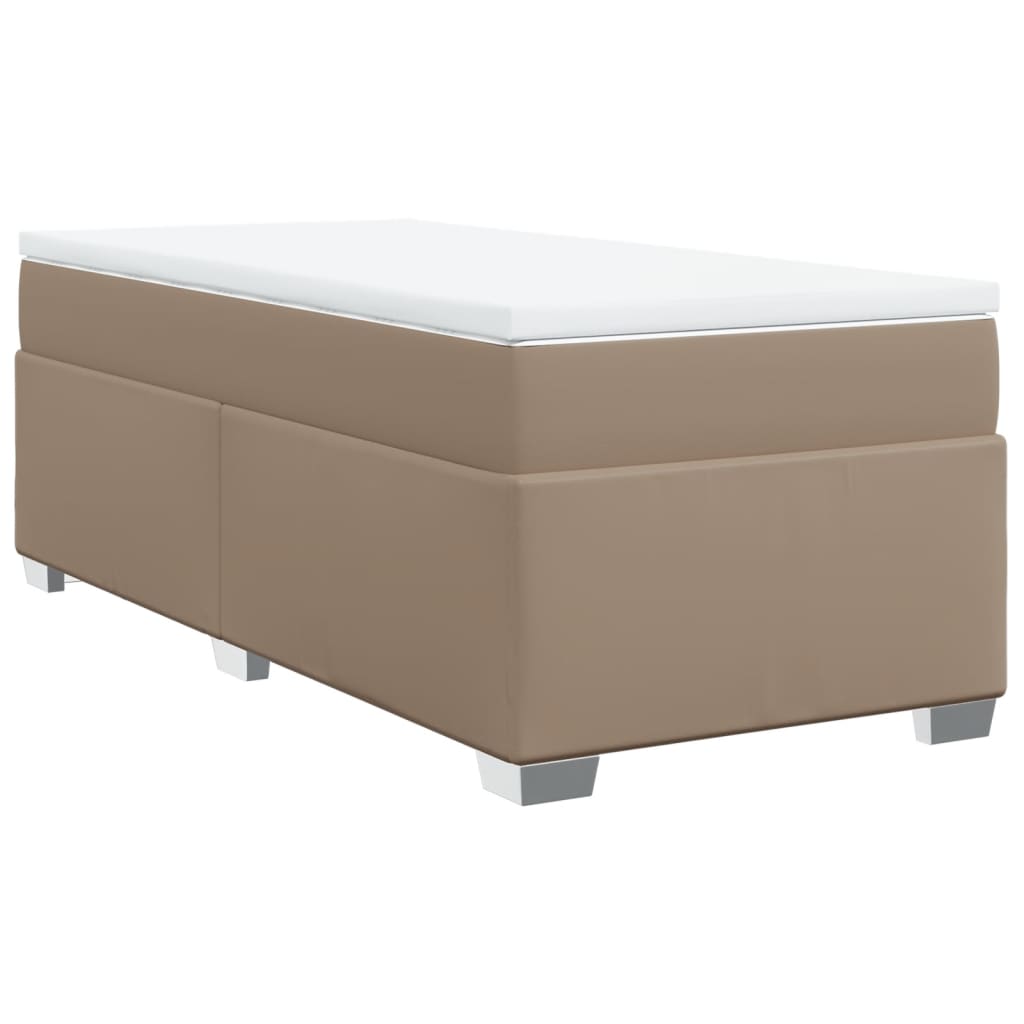 vidaXL Κρεβάτι Boxspring με Στρώμα Καπουτσίνο 80x200 εκ. Συνθ. Δέρμα