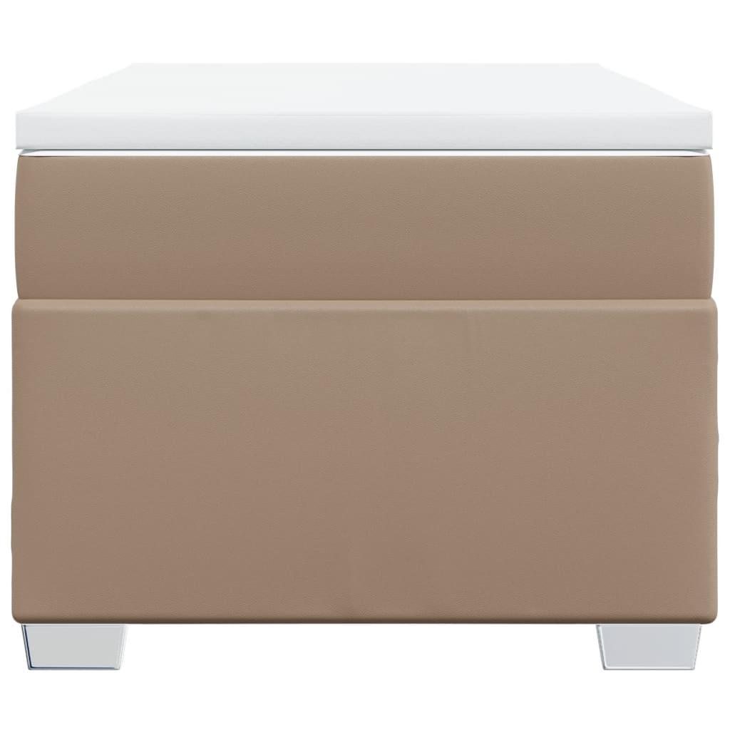 vidaXL Κρεβάτι Boxspring με Στρώμα Καπουτσίνο 80x200 εκ. Συνθ. Δέρμα