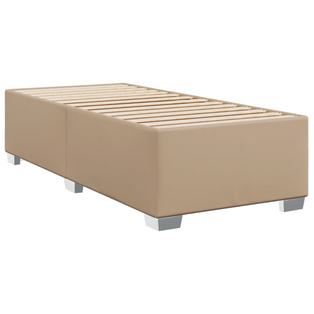 vidaXL Κρεβάτι Boxspring με Στρώμα Καπουτσίνο 80x200 εκ. Συνθ. Δέρμα