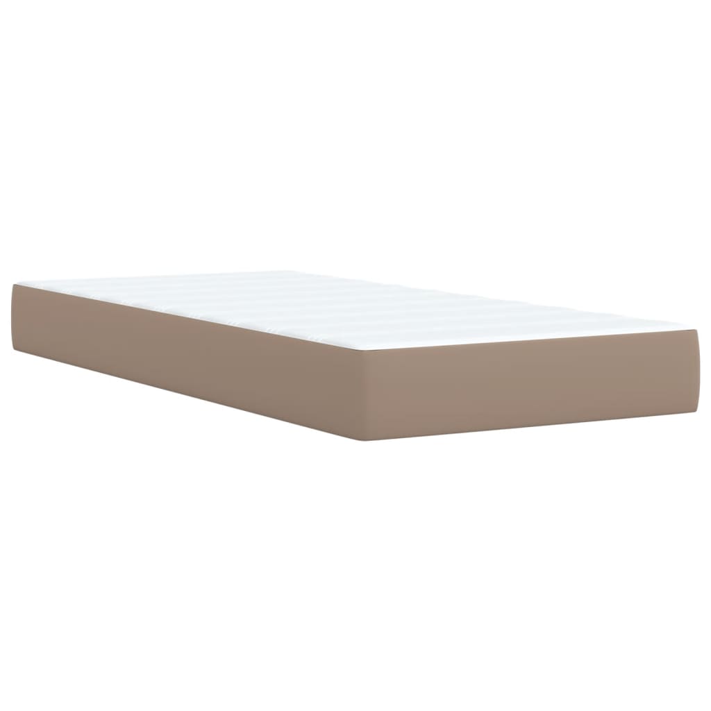 vidaXL Κρεβάτι Boxspring με Στρώμα Καπουτσίνο 80x200 εκ. Συνθ. Δέρμα