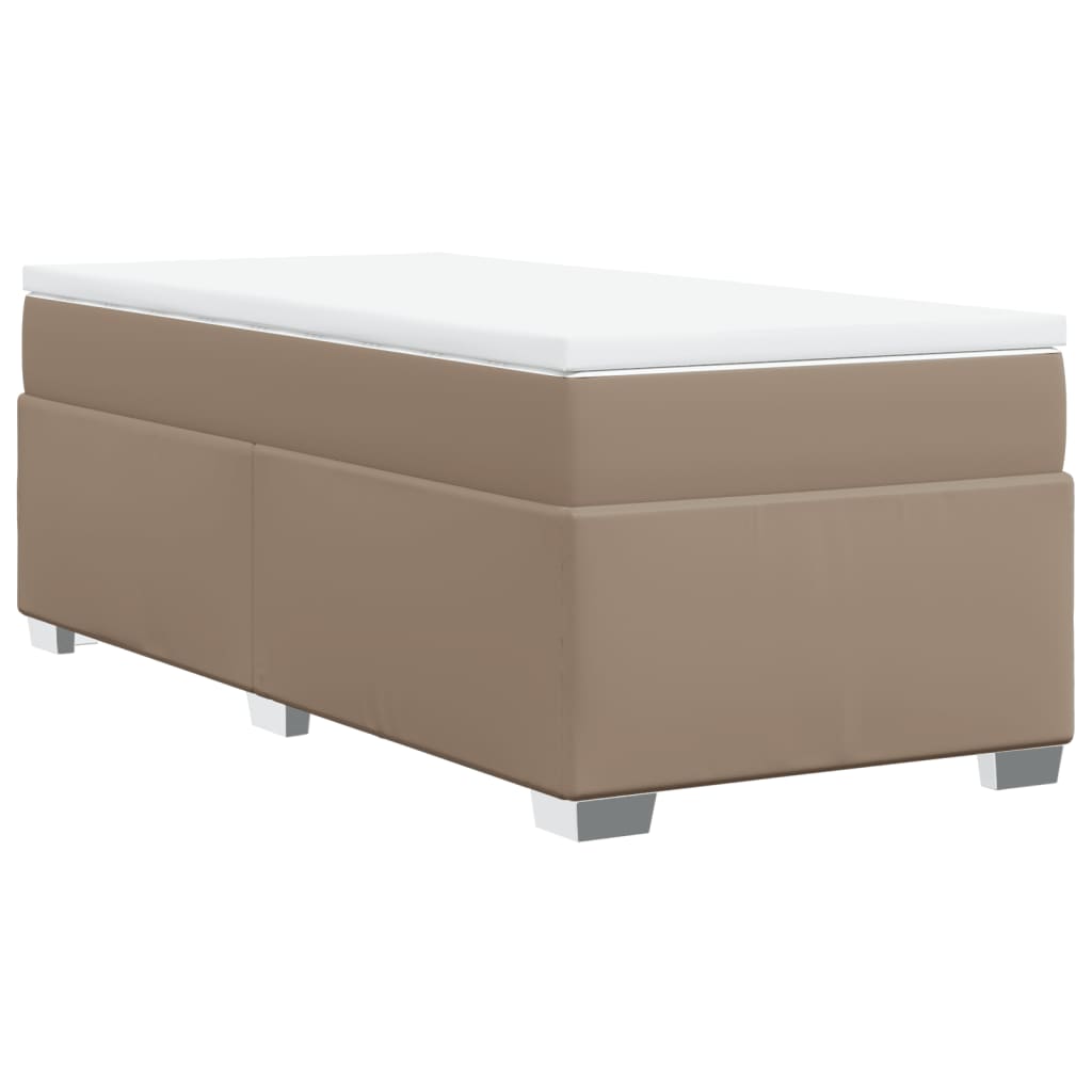 vidaXL Κρεβάτι Boxspring με Στρώμα Καπουτσίνο 80x200 εκ. Συνθ. Δέρμα