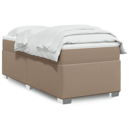 vidaXL Κρεβάτι Boxspring με Στρώμα Καπουτσίνο 80x200 εκ. Συνθ. Δέρμα