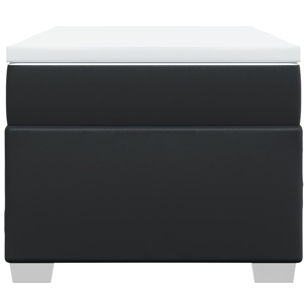 vidaXL Κρεβάτι Boxspring με Στρώμα Μαύρο 90x190εκ. από Συνθετικό Δέρμα