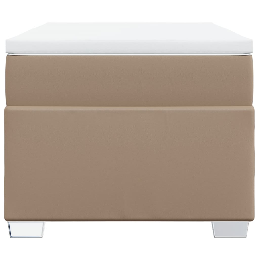vidaXL Κρεβάτι Boxspring με Στρώμα Καπουτσίνο 90x200εκ.από Συνθ. Δέρμα
