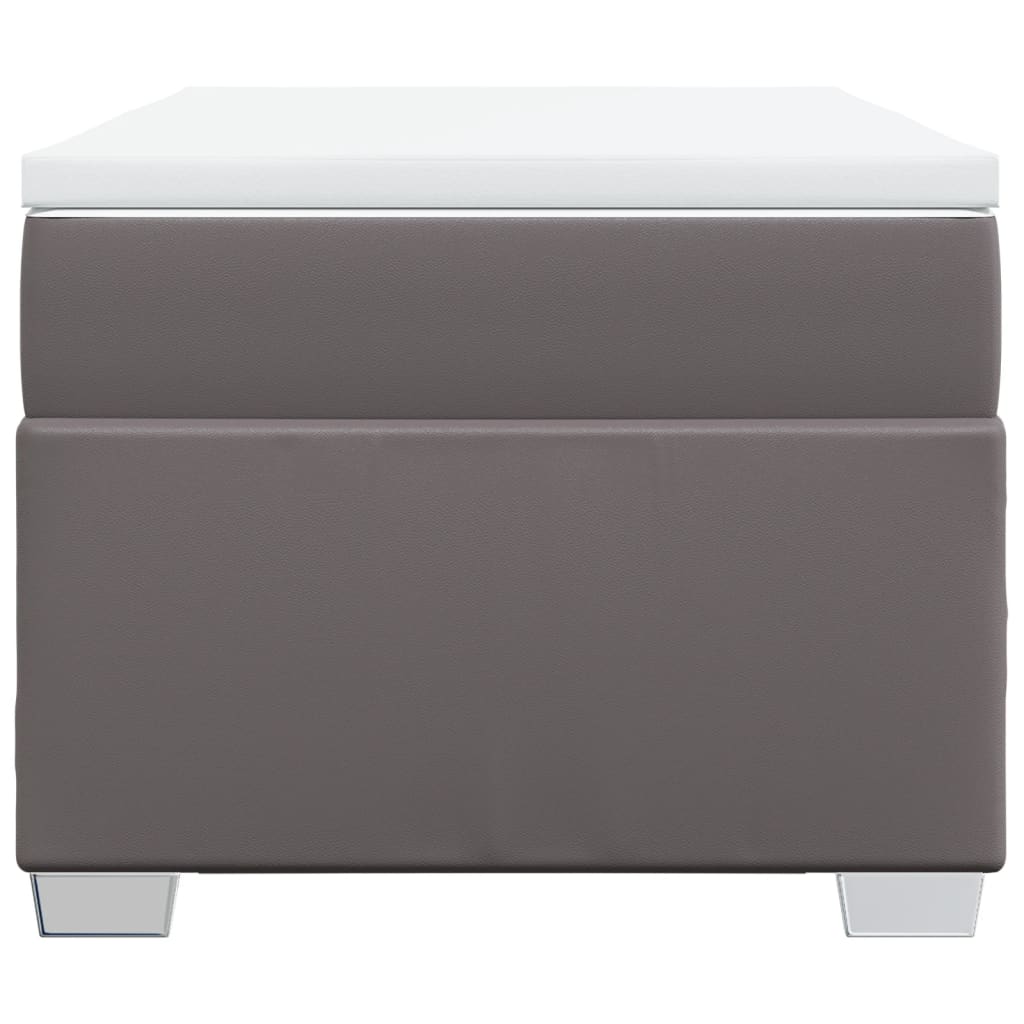 vidaXL Κρεβάτι Boxspring με Στρώμα Γκρι 100x200εκ. από Συνθετικό Δέρμα