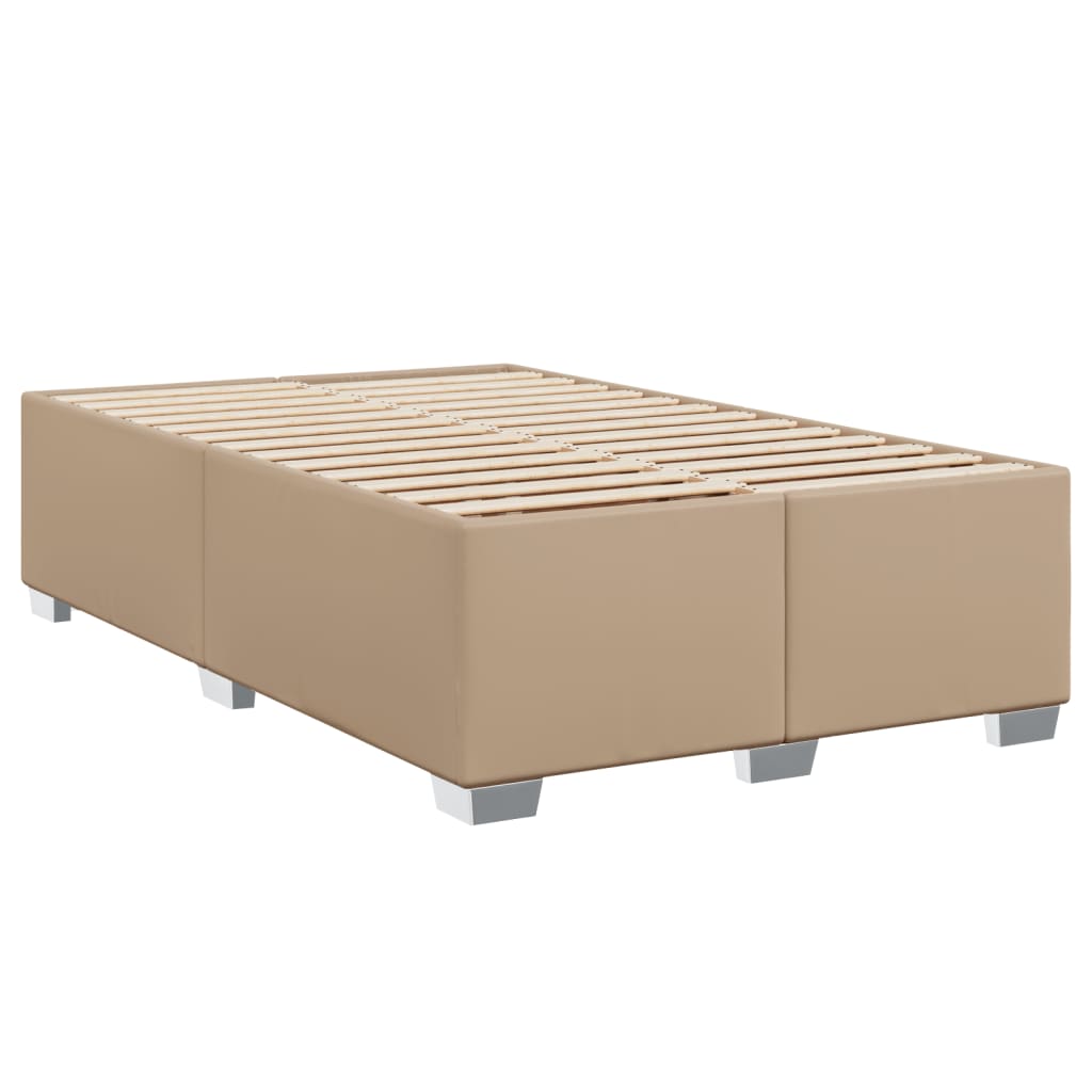 vidaXL Κρεβάτι Boxspring με Στρώμα Καπουτσίνο 120x190εκ.από Συνθ.Δέρμα