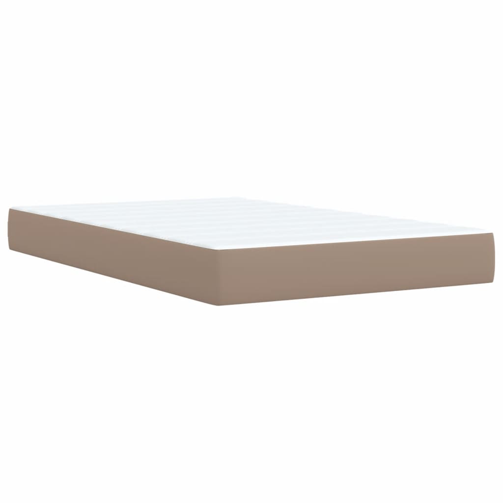 vidaXL Κρεβάτι Boxspring με Στρώμα Καπουτσίνο 120x190εκ.από Συνθ.Δέρμα