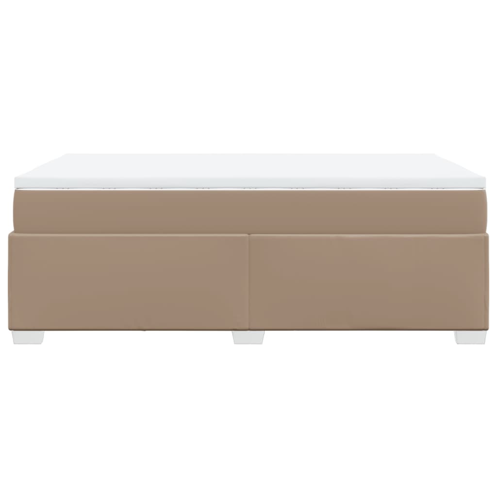 vidaXL Κρεβάτι Boxspring με Στρώμα Καπουτσίνο 120x200εκ.από Συνθ.Δέρμα