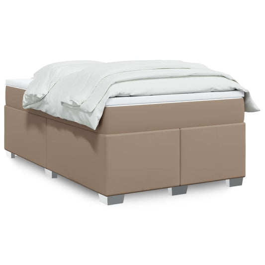 vidaXL Κρεβάτι Boxspring με Στρώμα Καπουτσίνο 120x200εκ.από Συνθ.Δέρμα
