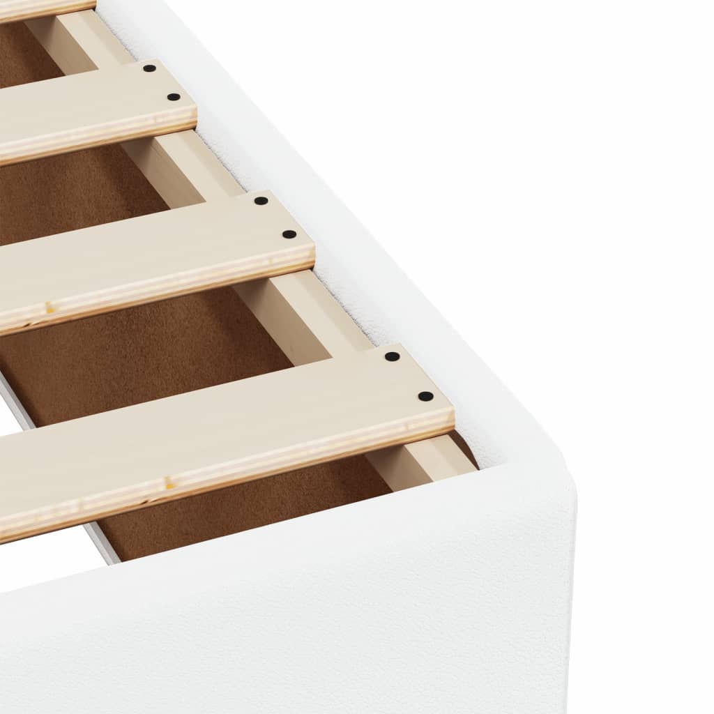 vidaXL Κρεβάτι Boxspring με Στρώμα Λευκό 160x200εκ.από Συνθετικό Δέρμα