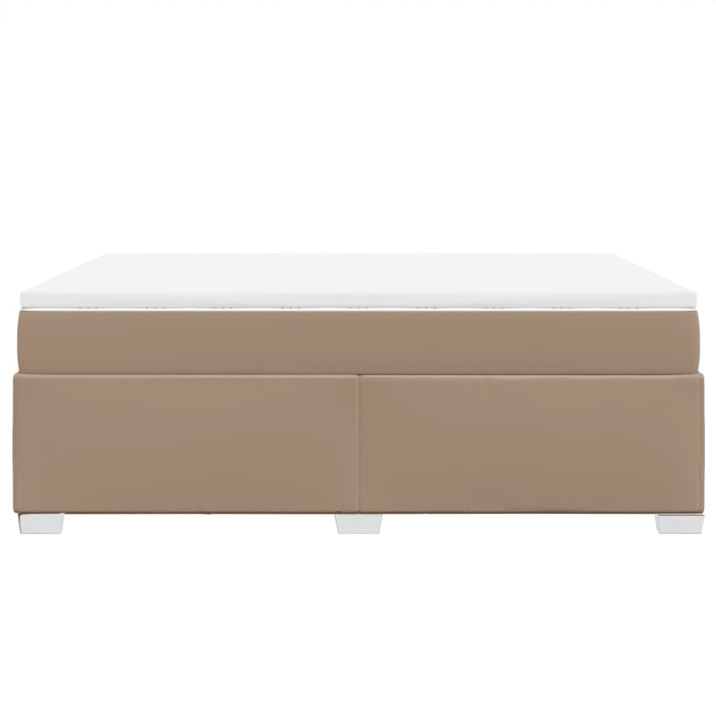 vidaXL Κρεβάτι Boxspring με Στρώμα Καπουτσίνο 160x200εκ.από Συνθ.Δέρμα